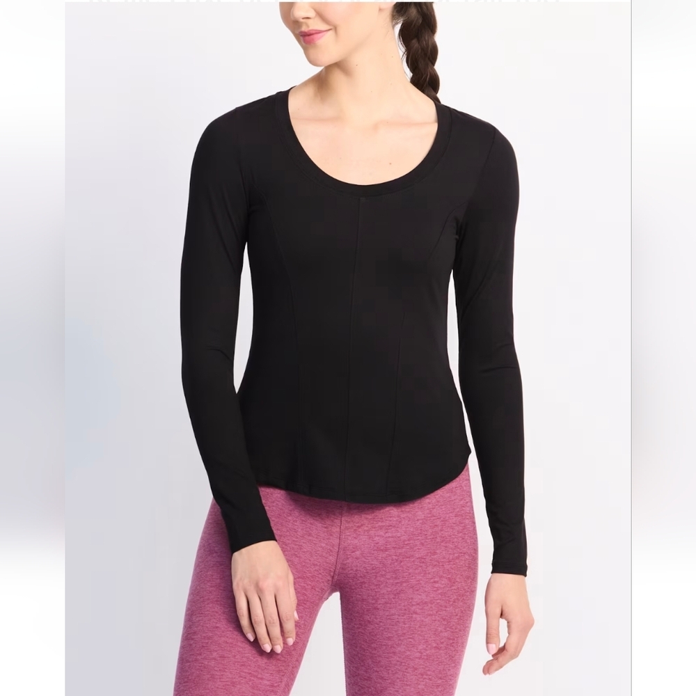 THREADS 4 THOUGHT- Luxe Jersey Seam Black Long Sleeve Top